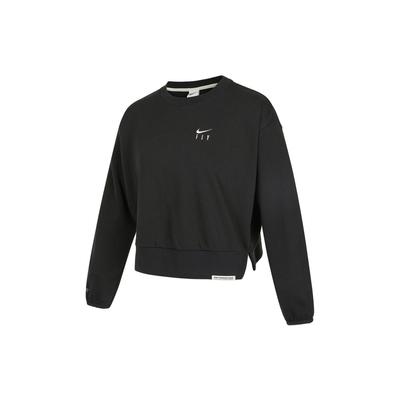 Standard Issue Embroidered Logo Knit Sport Crewneck Sweatshirt Women Tops Black DD9256-010