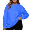 Women's Casual Loose Sports Drop Shoulder Sleeves Smooth Panel Hoodie Sweatshirt