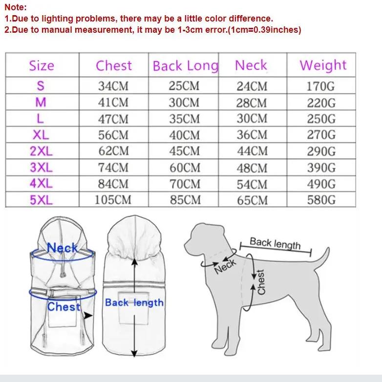 S-5XL Animale de companie Pelerine de ploaie pentru câini de talie mică, reflectorizante, pentru câini mici, mari, haine de ploaie, jachetă impermeabilă, la modă, în aer liber, respirabilă, haine pentru căței