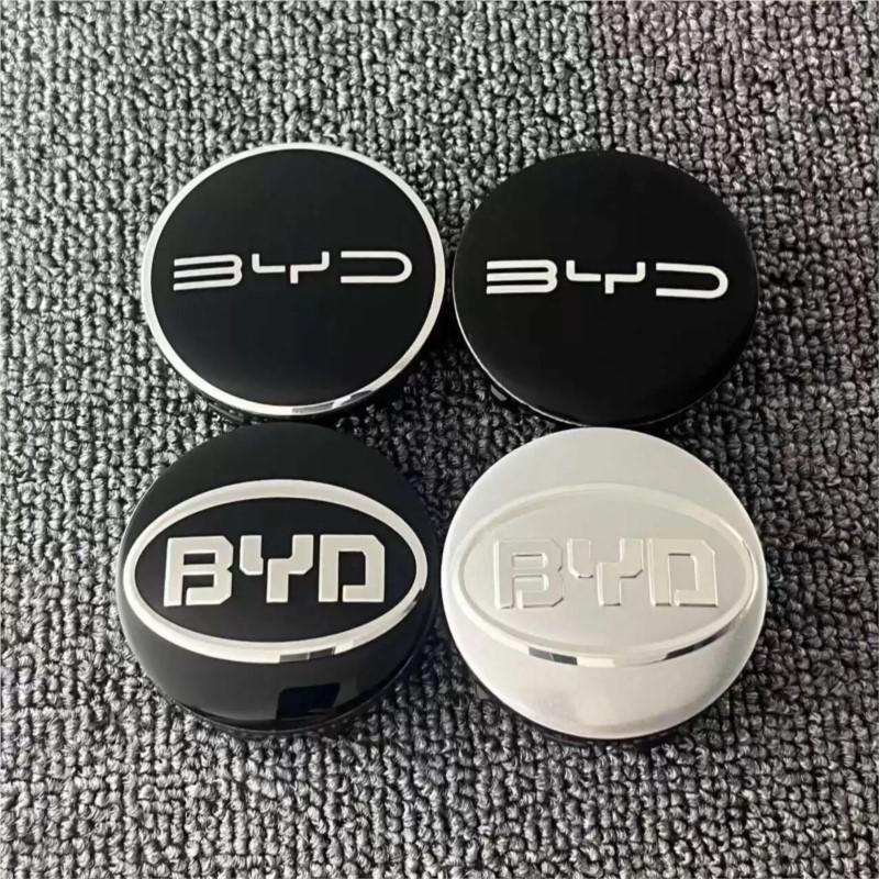 4pcs 55/58/68mm Car Wheel Center Hub Cap Badge Emblem Decal Wheel Sticker For BYD Atto 3 Yuan Plus Song Plus Seal Dolphin Seali