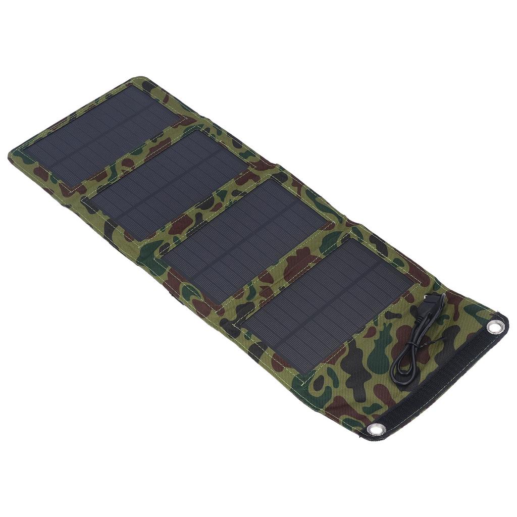 7W Solar Charger Camouflage High Efficiency USB 5.5V 1290MA Solar Panel Charger for Outdoor Travel Mobile Phone Computer