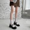 Mary Jane Single Shoes Women'S High Heels New Retro British Style Jk Shoes Black French Thick Heel Small Leather Shoes