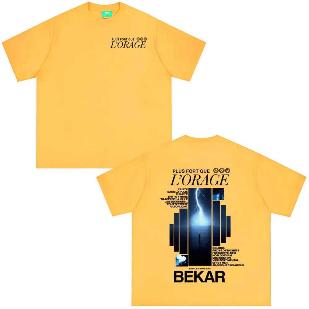 Rapper Bekar Plus Fort Que L'orage Album Grafik T-Shirts Herren Damen Hip Hop Mode Popmusik T-Shirts Herren Freizeit Streetwear