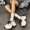 Thick-soled heightening dad shoes women's spring non-slip and wear-resistant leather soft and comfortable small casual sports shoes