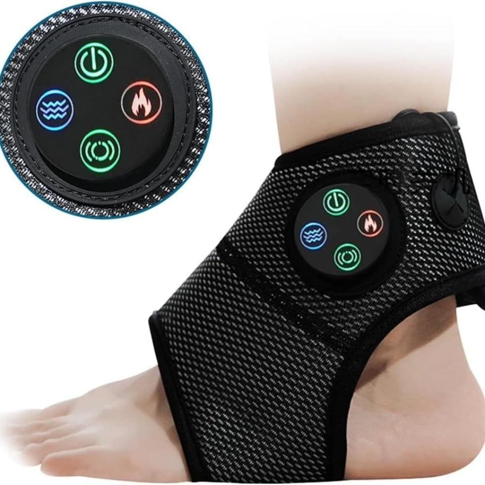 Electric Ankle Massager, Heating Vibration Foot Ankle Massager Pressure Therapy Massage Strain Joint Ligament, for Recovery of A