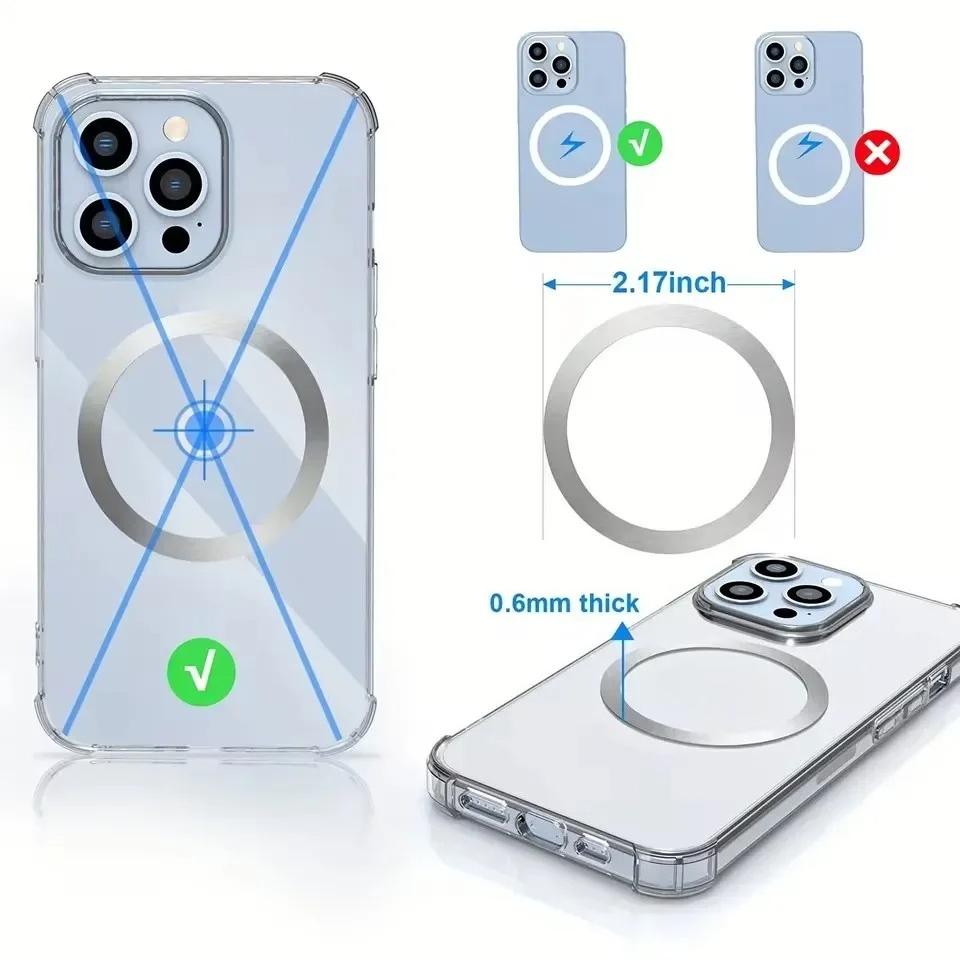 For Magsafe Magnetic Plate Ring Universal Metal Sticker Support Wireless Charger Metal Plate Sheet for Magnet Car Holder