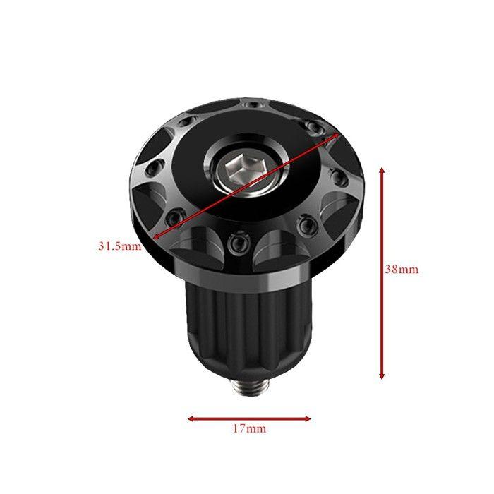 Tourtecs LE1 Handlebar Ends / Weights for Motorcycle Universal Handlebar Black
