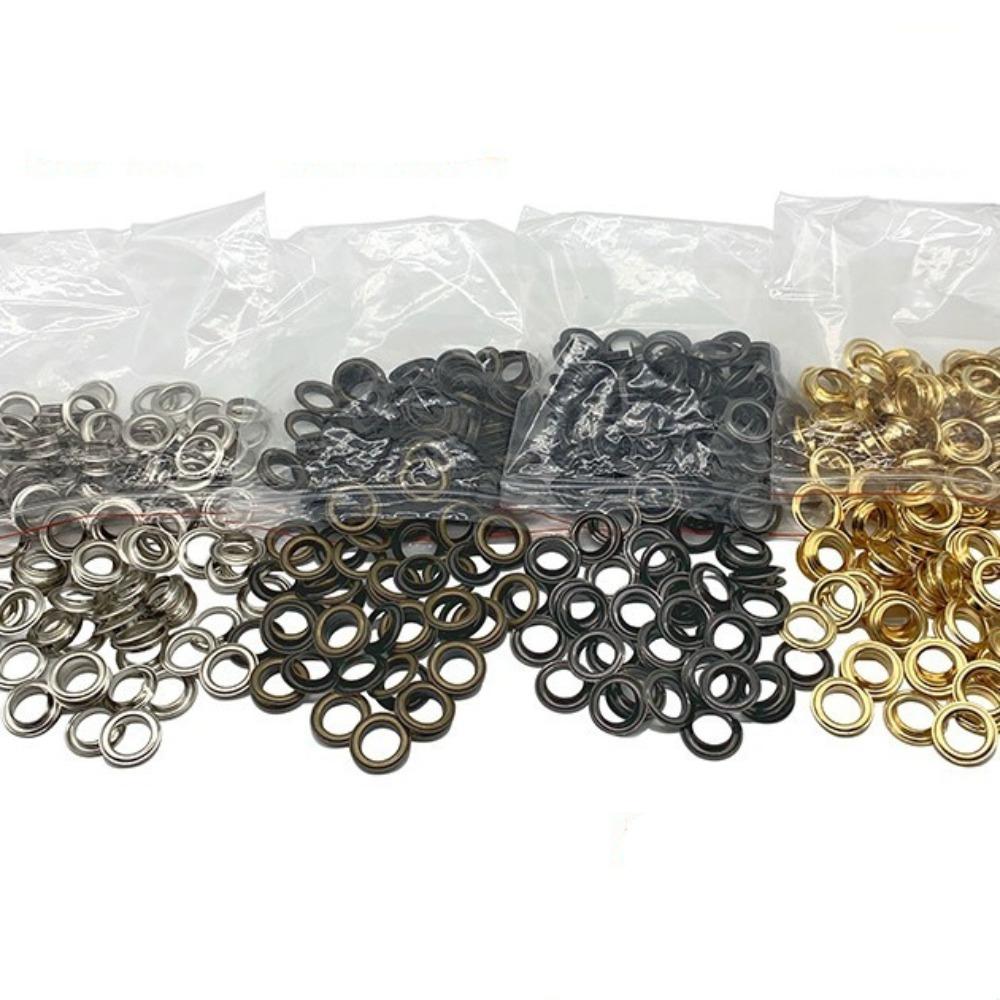 100Sets/pack Silvery Eyelet Grommet Round Rings Tarp Accessories DIY Copper Eyelet Grommet