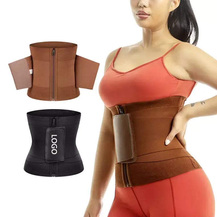 Women's Custom Logo Gym Workout Sweat Trimmer Belt Thin Neoprene for Faja Latex Body Shaper Breathable Waist Trainer