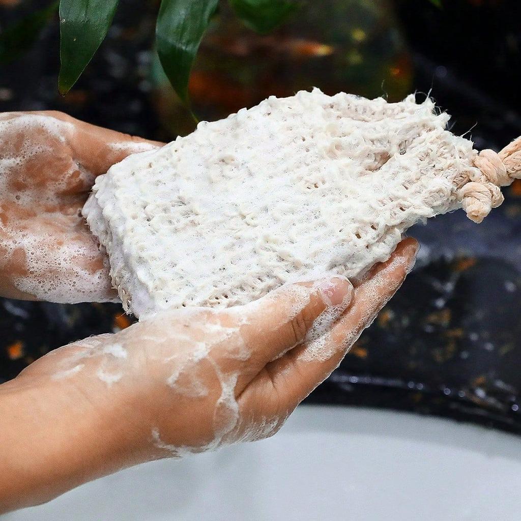 Natural Sisal Soap Saver Pouch Reusable Breathable Drying Soap Pouches for Skin Exfoliating Foaming Bathroom Accessories