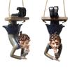 Cute Hanging Elf Ornaments Housewarmging Gift Art Garden Handstand Elves Statue Elf Figurine Garden Yard Fence Holiday