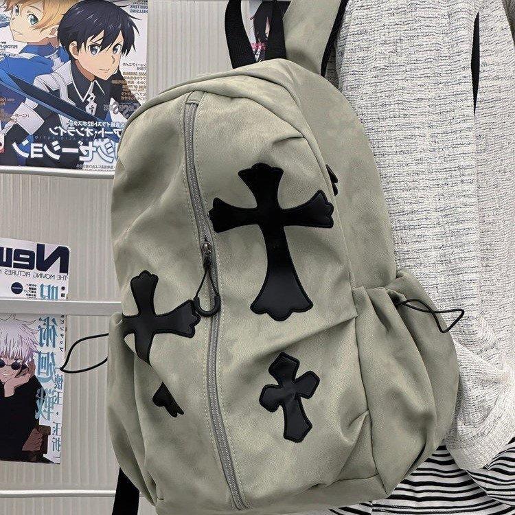 Schoolbag Korean version ins cartoon cross backpack female niche design subculture student schoolbag fashion personality backpack