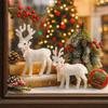 With Scarf Christmas Reindeer Ornaments Glittering Elk Cloth Decor  New Year