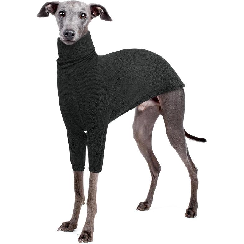 IECOii Dog Sweaters for Small Dogs Girl Boy, Turtleneck Greyhound Sweater, Pullover Whippet Swearshirts, Lightweight and Cozy Italian Greyhound XX-Large(Chest:34.4  /Bac серый