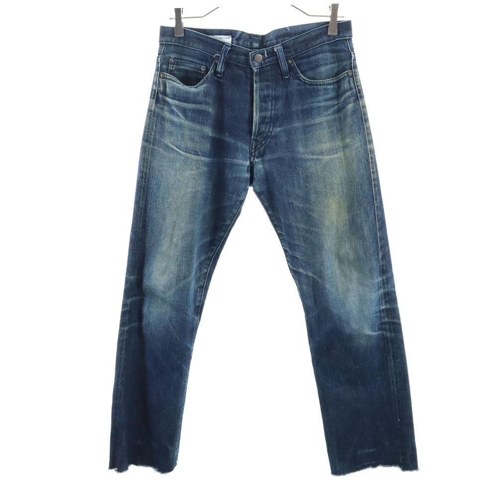 KITSUNE Made In Japan Cut Off Straight Denim Pants W29 Button Fly Men's Used
