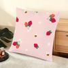 Strawberry Pattern Cushion Cover Soft Short Plush Pillow Cover Smooth Cozy Texture Aesthetic Cushion Case Home Decor