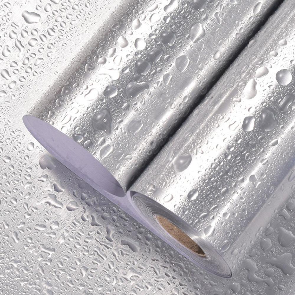 Autocolant de perete autoadeziv Hârtie de contact metalică îngroșată Folie anti-rugină pentru frigider Bucătărie