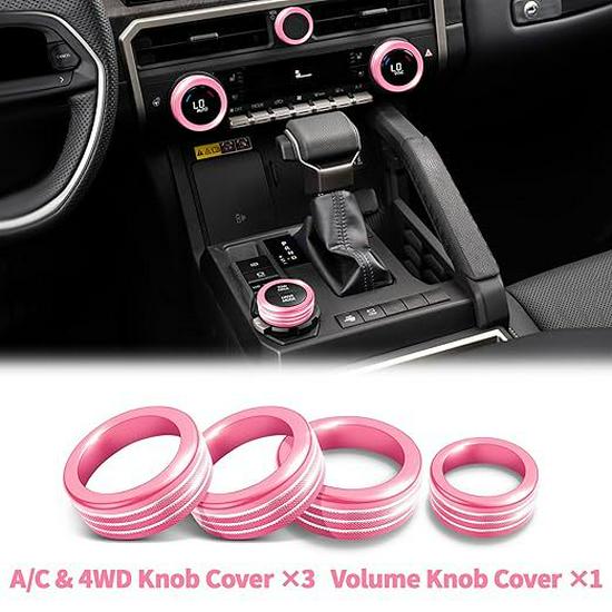 Decorative Ring Set for Toyota Tacoma ’24-'25: Fits Air Conditioning and Volume Knobs