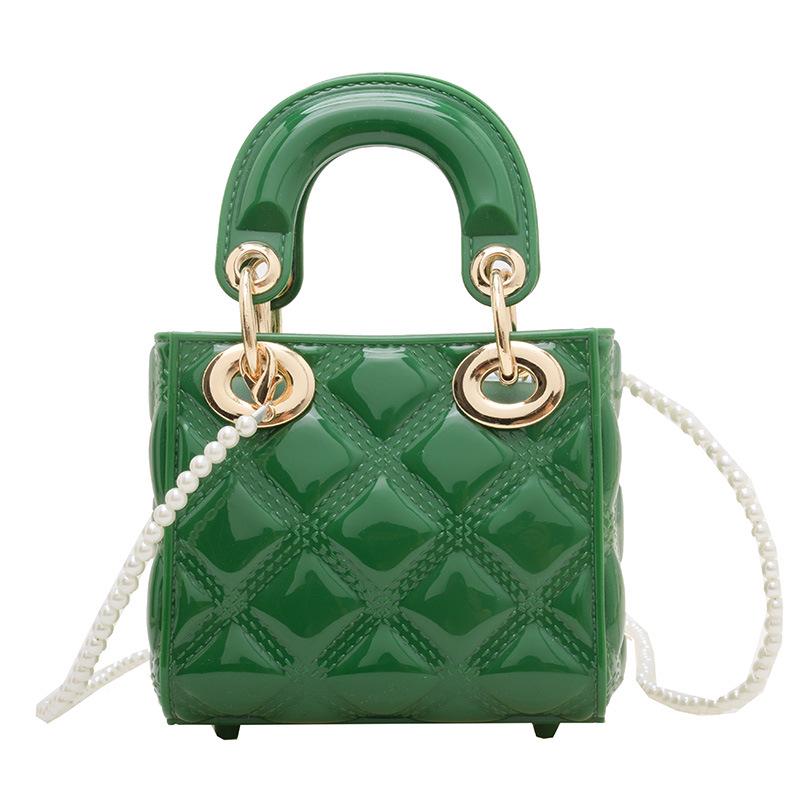 2025 Sommer Mini Diamantmønster Jelly Bag - PVC Perle Crossbody for Barn & Kvinner