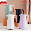 Thermos à café isolé en verre doublé grande capacité avec couvercle à pression - Bouteille d'eau cadeau personnalisable