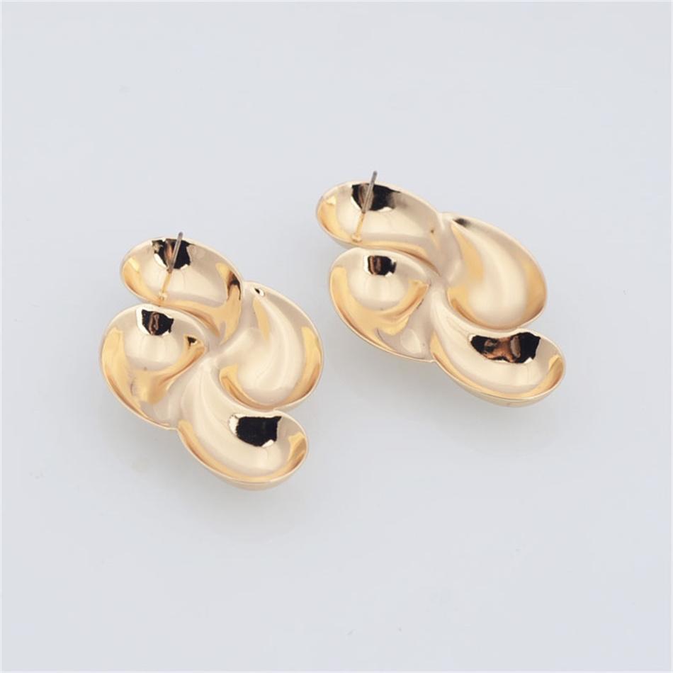 Punk Creative Four Waterdrop Personalized Geometric Smooth Drop Earrings for Women Big Geometry Hyperbole Fashion Party Jewelry
