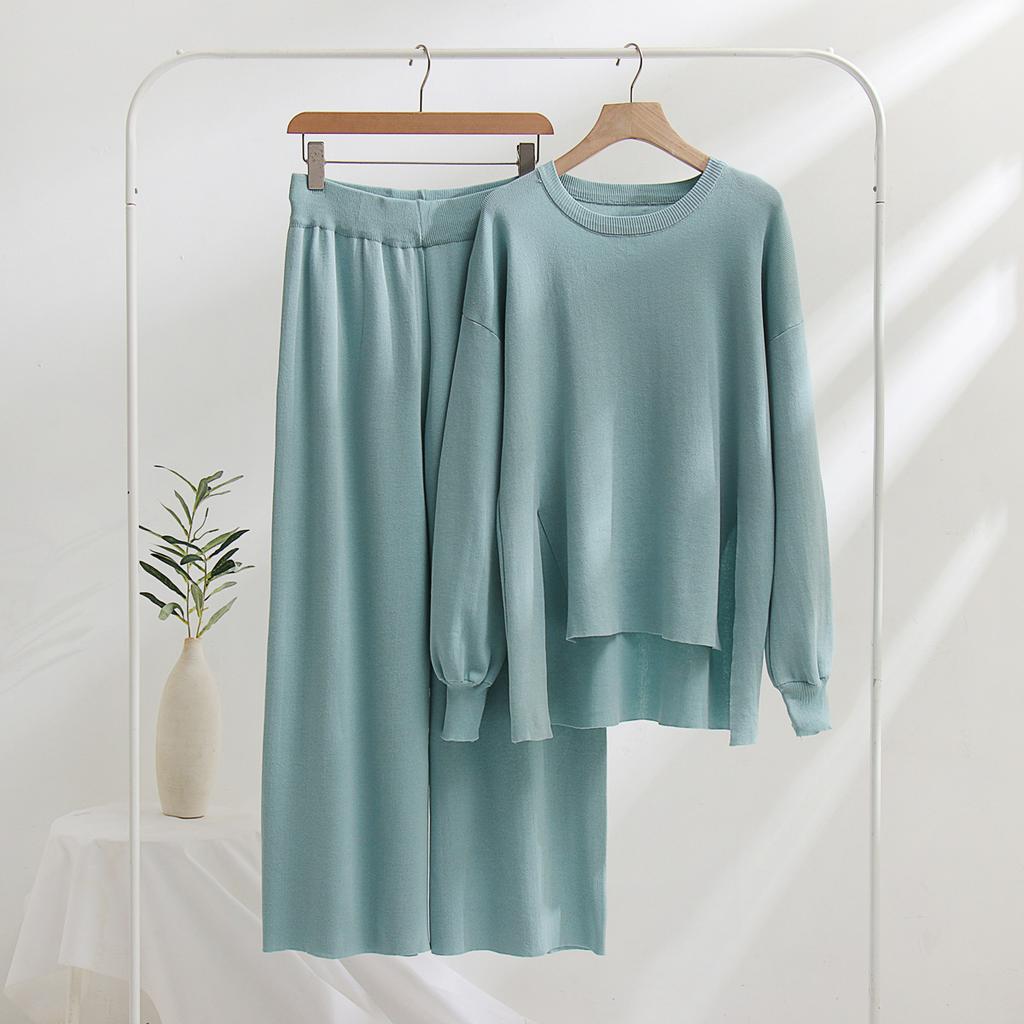 Loose Casual Knitted Suit Early Autumn New Single Loose and Thin Irregular Design