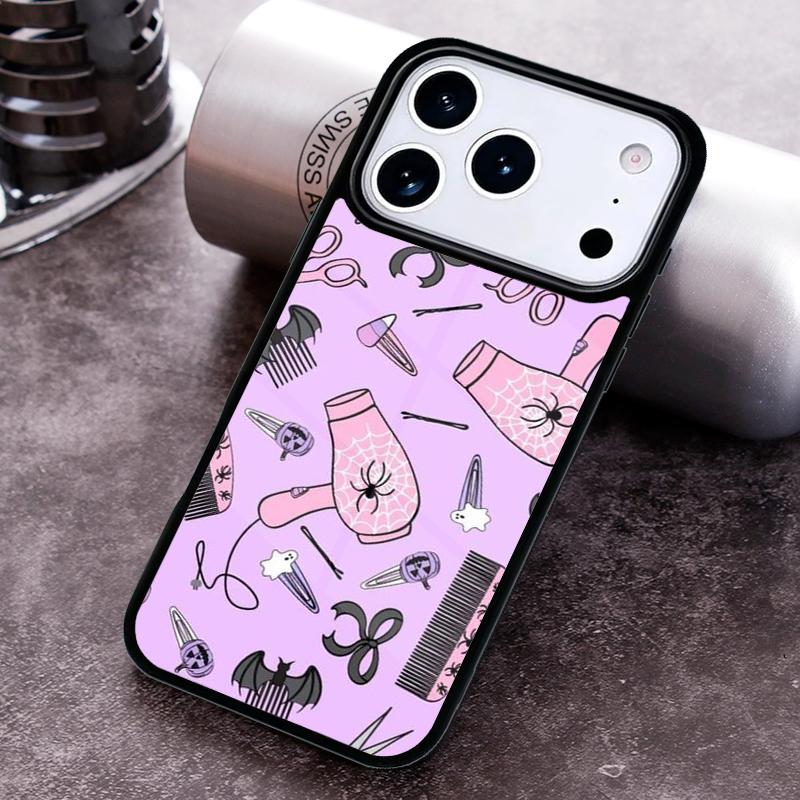 Hair Stylist Scissors Brush Phone Case for iPhone 17 16 15 Pro Max Air 14 13 12 11 Plus Shockproof Cover
