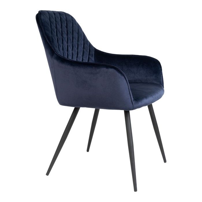 Hasse Dining Chair In Velvet, Blue.