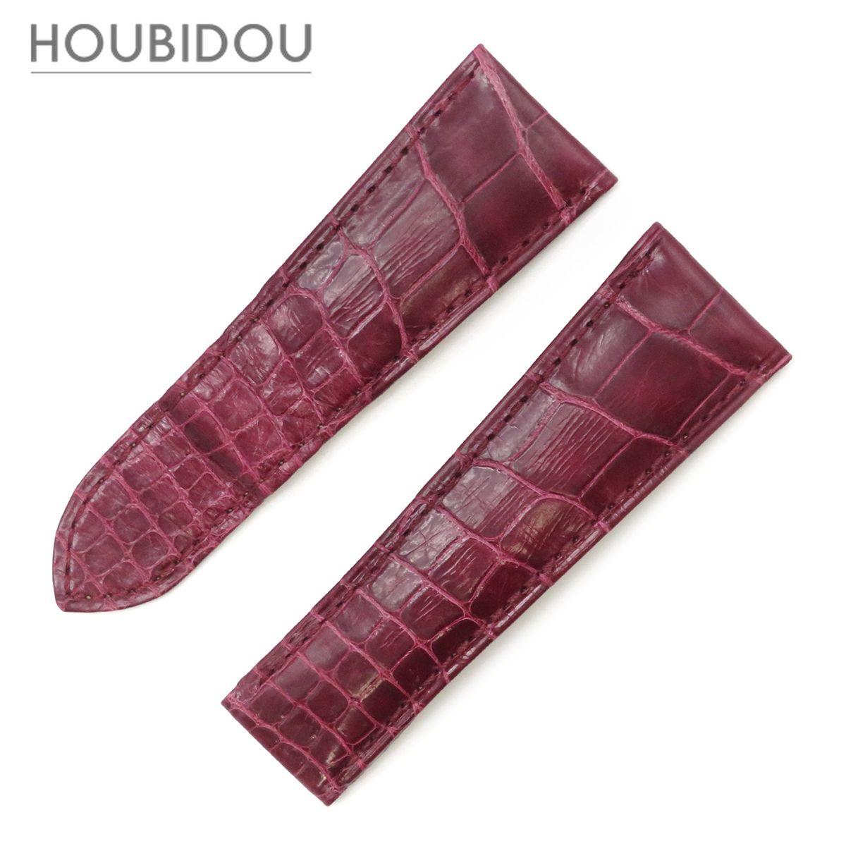 Used Cartier Watch Parts Crocodile Bordeaux Genuine Replacement Croco Band Belt Strap Short Length for D Buckle 23mm Bordeaux [Used]