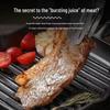 ZISIZ Cast Iron Striped Steak Frying Pan