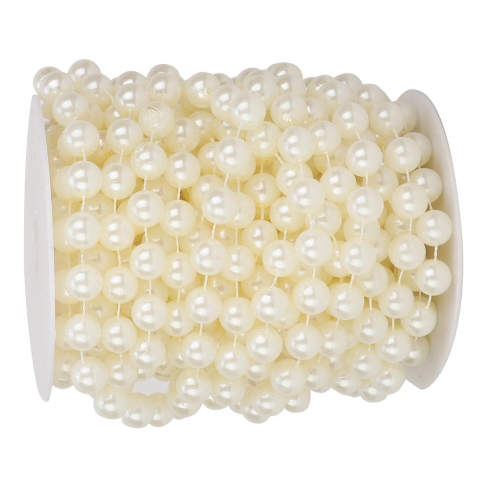Beige Pearl Connecting Beads White Faux Pearl Garland Imitation Pearl Garland Flowers Decorations бежевый
