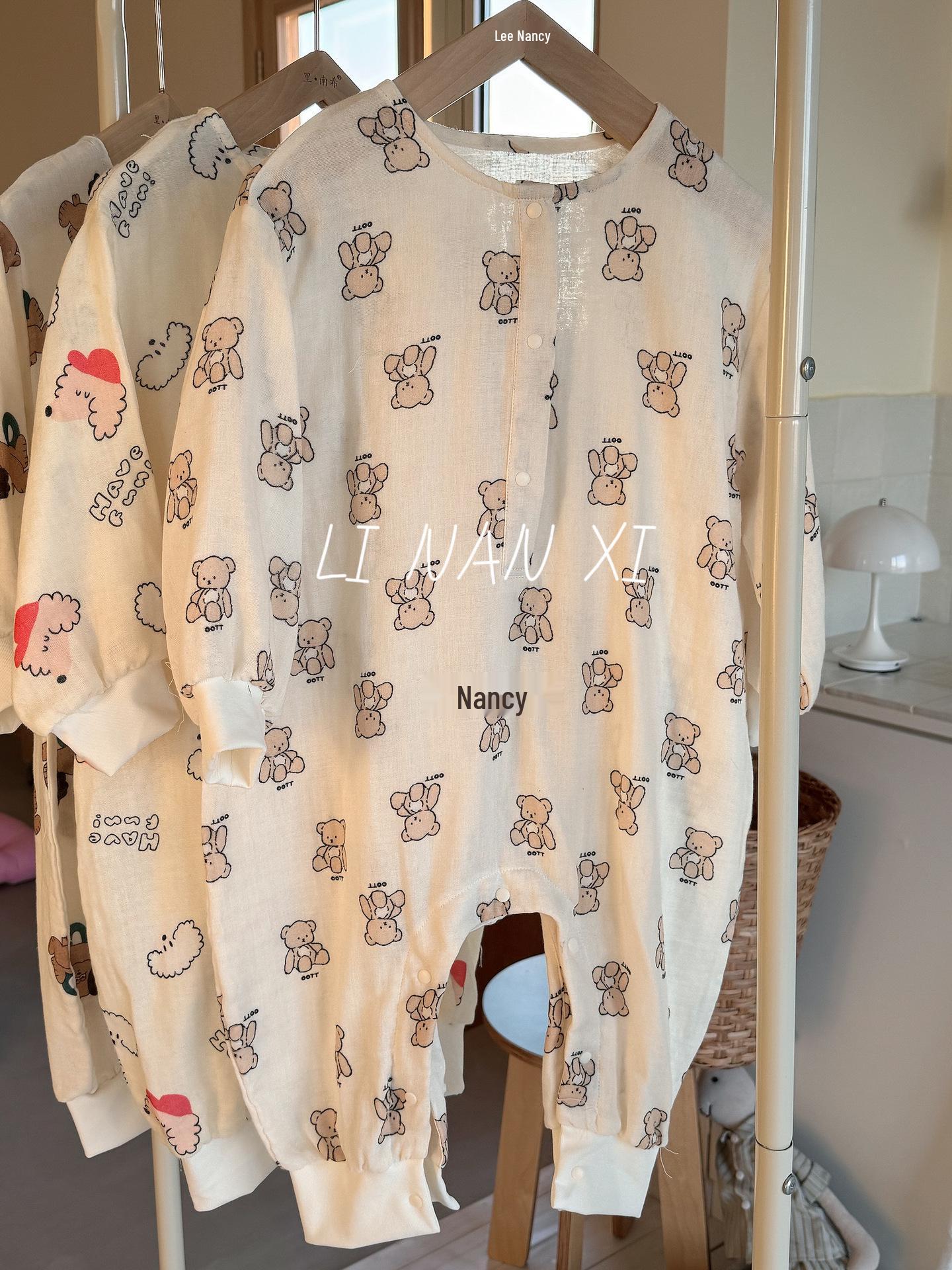 

Детский хлопковый комбинезон-пижама с цифровым принтом 80cm