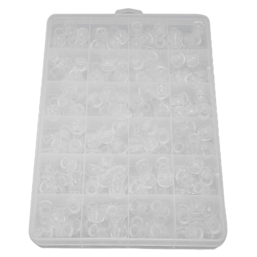 240PCS Beard Beads Transparent Plastic Viking Beard Hair Beads for Braids Ponytails Role Playing