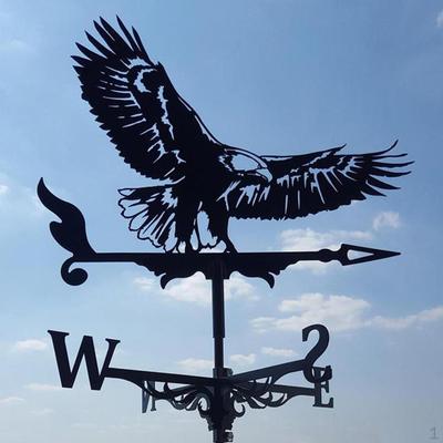 Cast Iron Weather Vane Roof Mount Wind Direction Indicator Tool Outdoor Farm Scene Garden Stake