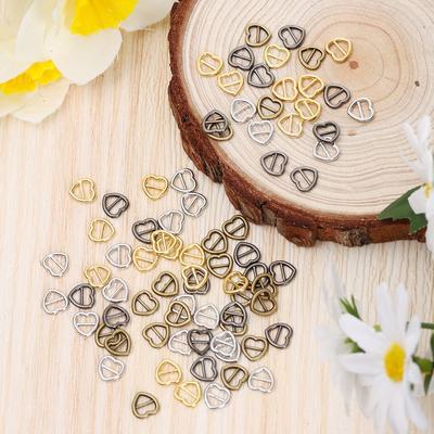 20/40pcs 4 Colors Heart Shaped Mini Ultra-small Tri-glide Buckle Diy Dolls Buckles Belt Buttons  Bags Accessories