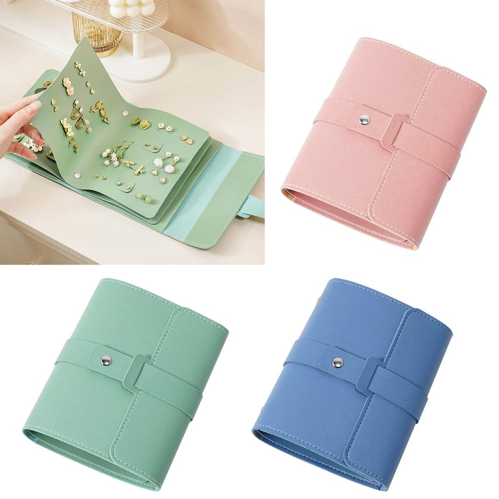 Ear Studs Collection Notebook Earring Organizer PU Material Earring Storage Bag Portable PU Earring Cases for Earrings