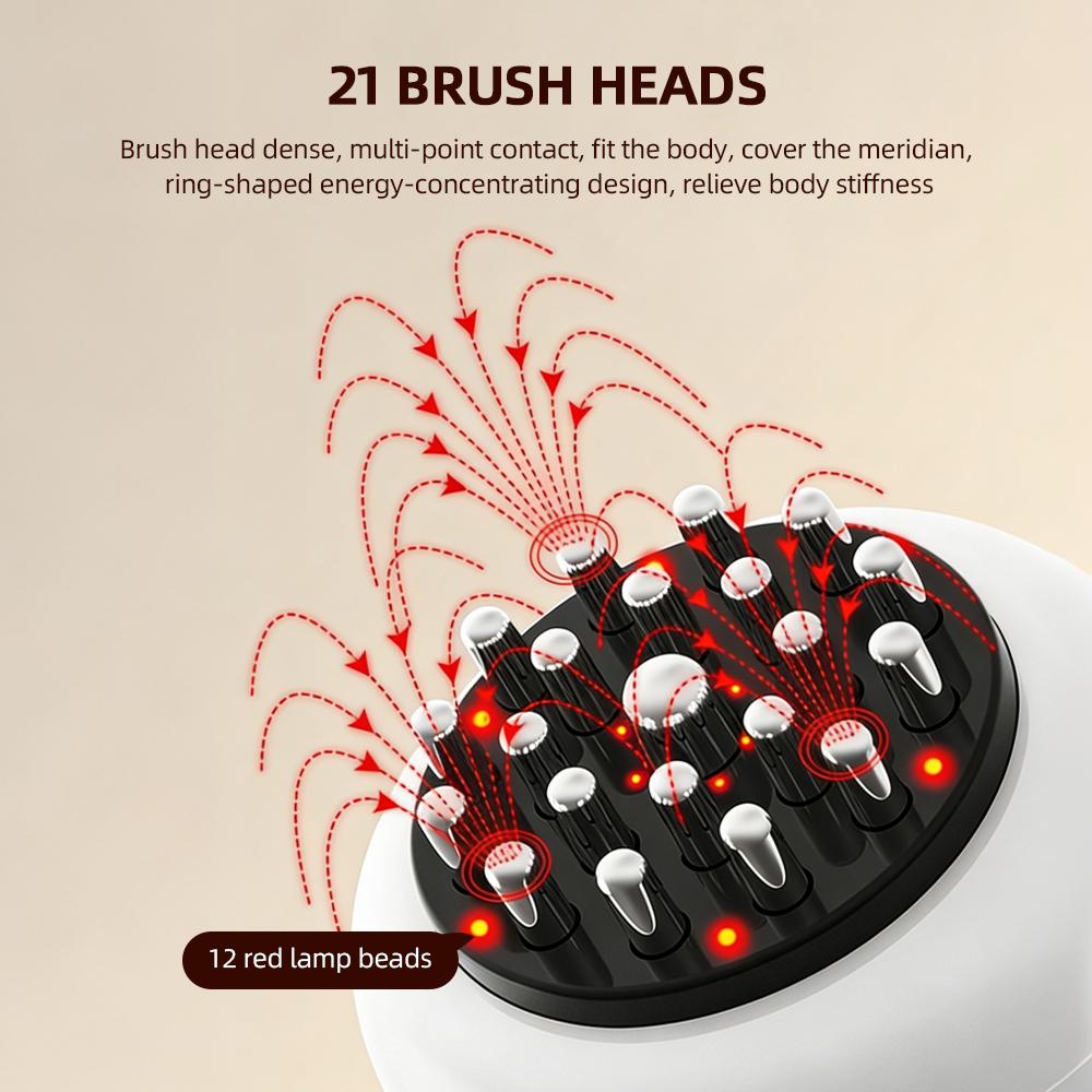 Electric Meridian Brush Body Massager Cupping Massage Relaxing Tendons Essential Oil Scrapping Fat Burner Slimming