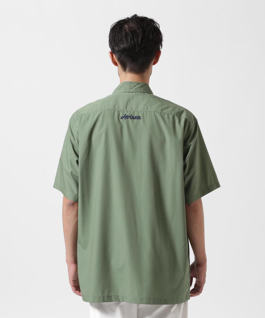 AVIREX ZIP UP WORK SHIRT 25(WEB&DEPOT Exclusive) Short Sleeve Shirt Men's M Olive 783-5123022