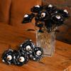 10Pcs Artificial Simulation Black Flower Gothic Fake Flower Bouquet  Home Decoration