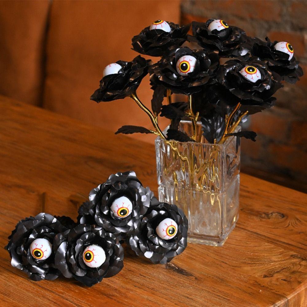 10Pcs Artificial Simulation Black Flower Gothic Fake Flower Bouquet  Home Decoration