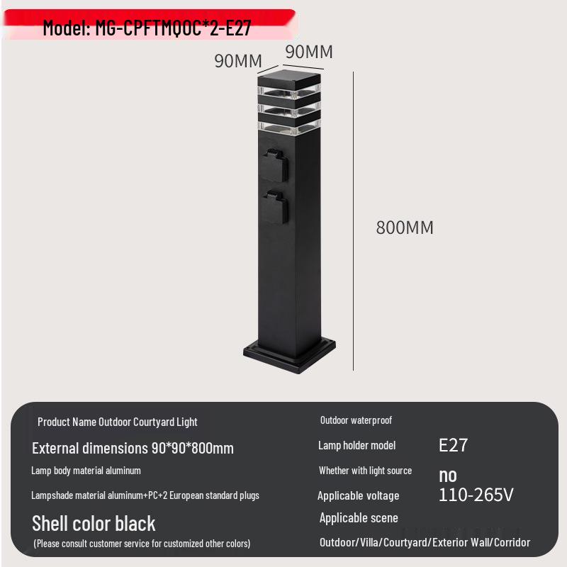 European Standard Waterproof Aluminum Glass Garden Light - Outdoor Minimalist Design