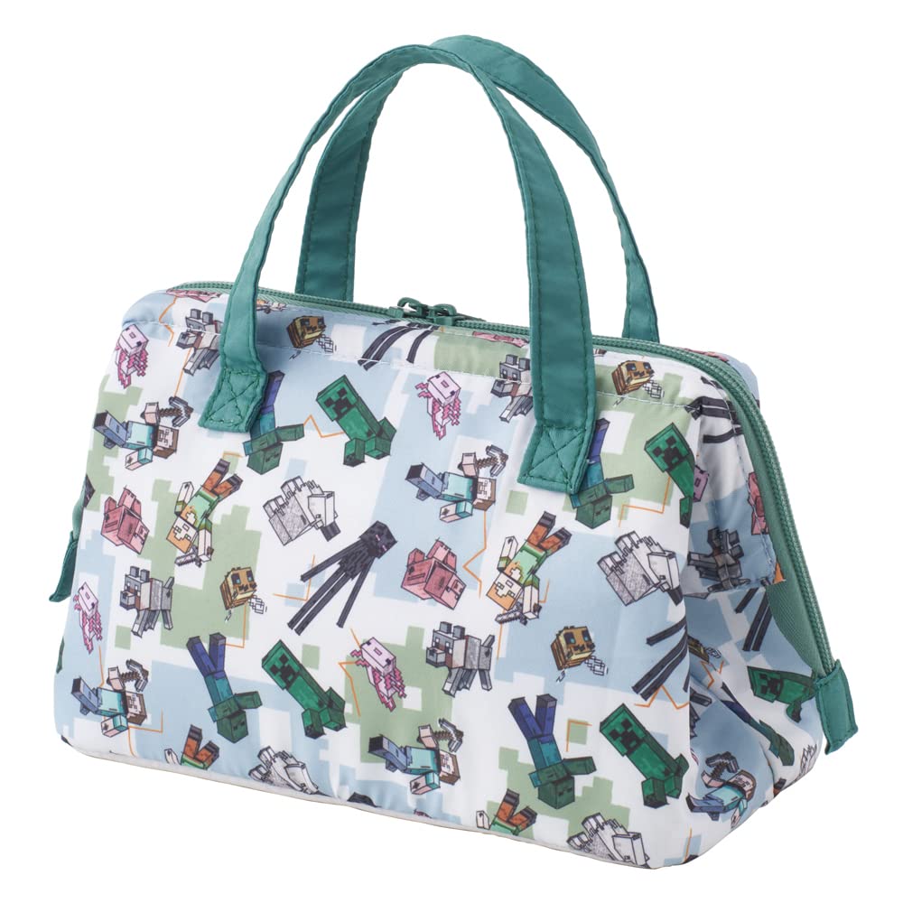 Skater KGA1-A Insulated Lunch Bag with Clasp Closure for Women, Minecraft ExplorerMore