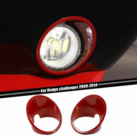 Front Fog Light Lamp Cover Trim For Dodge Challenger 2009-14 Red ABS Accessories