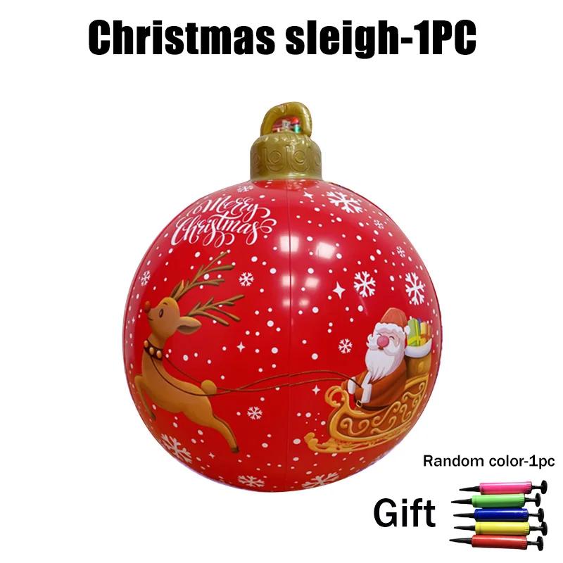 super 60cm Blow Up Christmas Ball PVC Inflatable Ornament for Outdoor Yard Porch Garden Holiday Party Decor