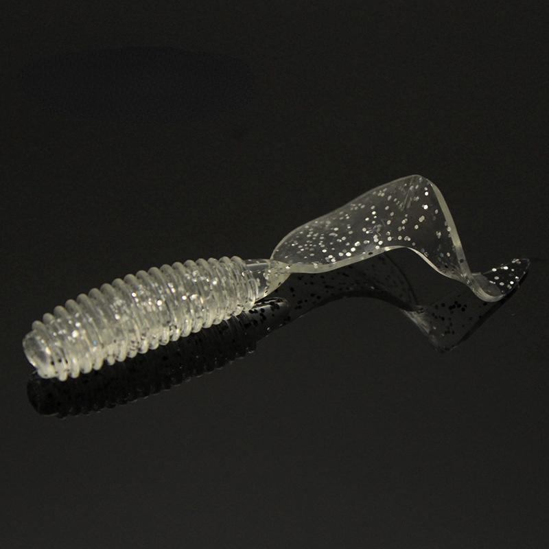 50PCS 5/6/7cm Simulation of Cringetail Maggot Soft Bait -- Soft Worm Single Tail Mandarin Fish Bass Bait Multi-size Soft Bait
