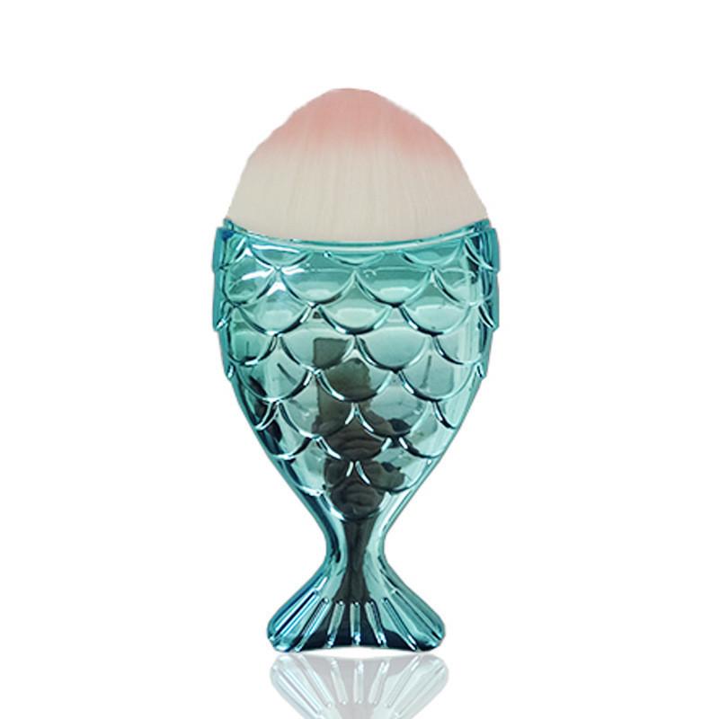 Mermaid Themed Cosmetic Brush Durable Plastic Handle Professional Supplies Home