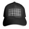 White Grid A Baseball Caps Hat