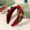 Neujahrsknoten Breites Stirnband Weihnachtsflocke Samt Strasssteine Perlen Haarreif Für Damen Mädchen Weihnachten Kopfschmuck Zubehör