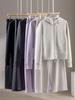 Women's Modal Sand Wash Hooded Jacket and Wide-Leg Pants Set - Slimming, Casual, and Sporty for Spring and Autumn