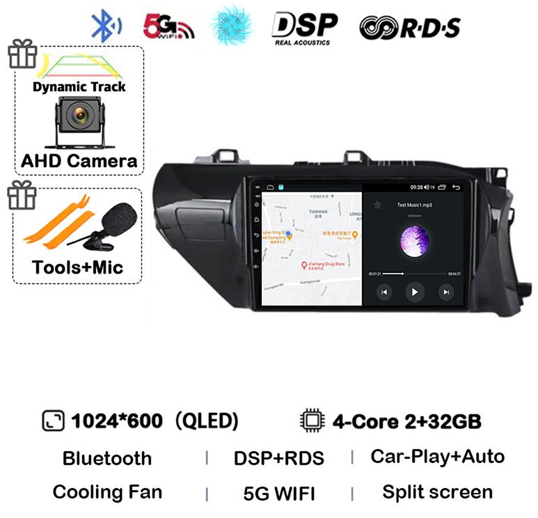 

Автомагнитола Android 14 Carplay Auto WIFI для Toyota HILUX REVO VIGO IMV 2016 2017 2018 2019 2020 RHD GPS Мультимедийный плеер Стерео